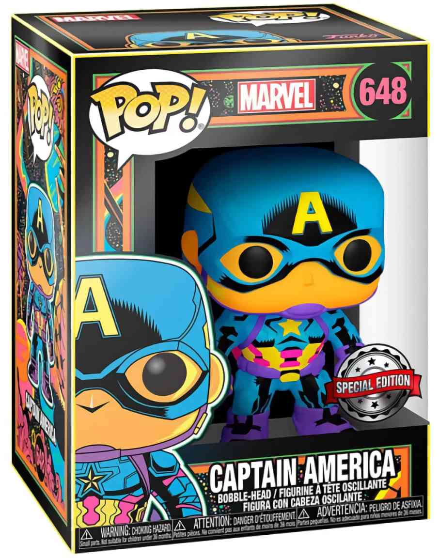 (EU) Фигурка Funko POP! Marvel: Captain America Black Light (648).