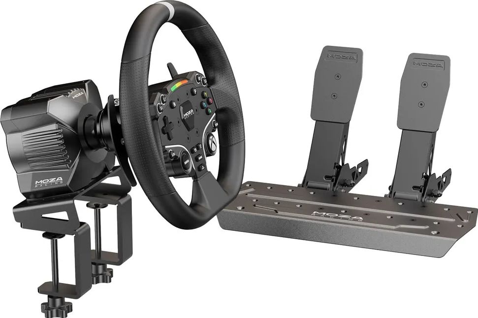 Игровой руль MOZA R3 Bundle (R3 Base, ES Wheel, SR-P Lite double Pedals, Table Clamp) RS053