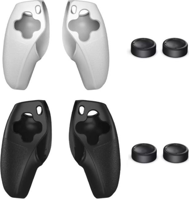 2 силиконовых чехла OIVO на рукоятки геймпада Sony DualSense + 2 накладки на стики (белый) IV-P5226