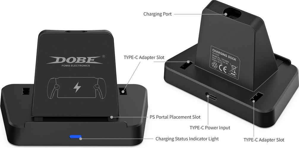 Зарядная док-станция DOBE для PS Portal Remote Player (черная) (TP5-3553)