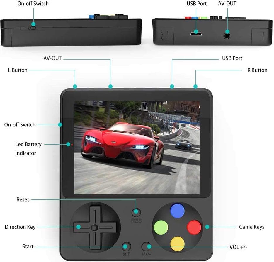 Портативная игровая приставка 333 Retro Games 8 Bit 3.0 inch (чёрный)