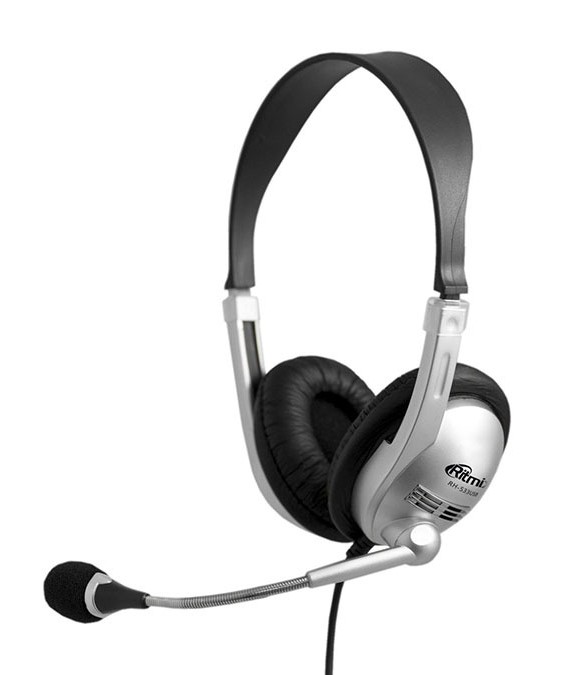 Наушники с микрофоном RITMIX RH-533USB, Серебристые
