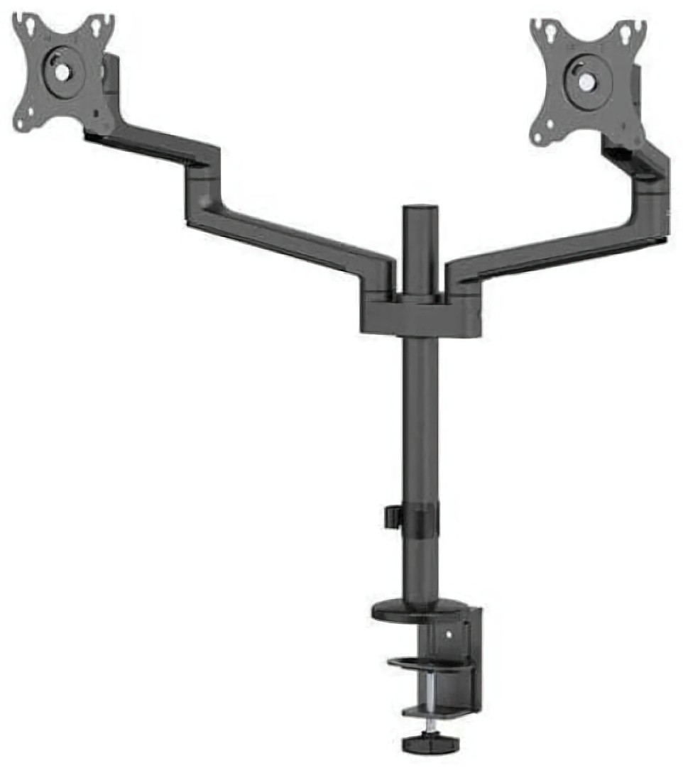 (EU) Аксессуар для монитора Neomounts DS60-425BL2 NEXT Lite Dual Full Motion (17-27", 8 кг/экран, VESA 75x75/100x100, газлифт, Cable Management, Easy-Release VESA, крепление-струбцина и сквозное) , Чёрный