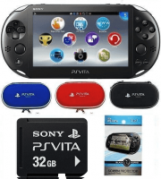 Портативная игровая приставка Sony PS Vita 2000 (Slim) Wi-Fi + PS Vita Memory Card 32GB + защитный кейс + пленка на экран