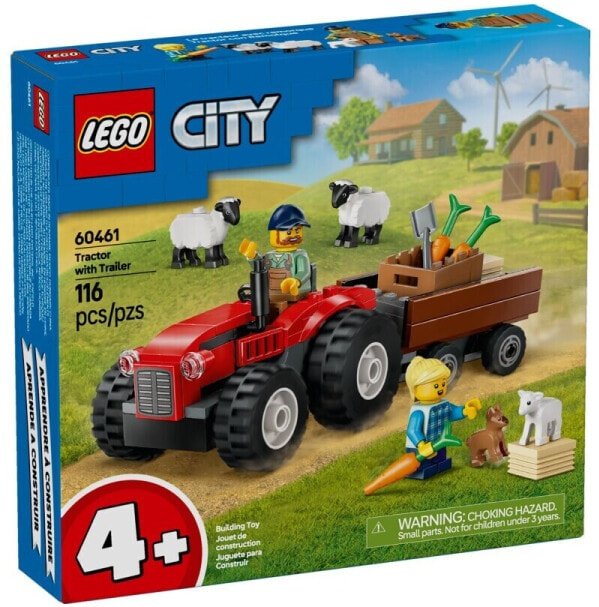 (EU) Конструктор LEGO City Красный фермерский трактор с прицепом и овцами (60461)