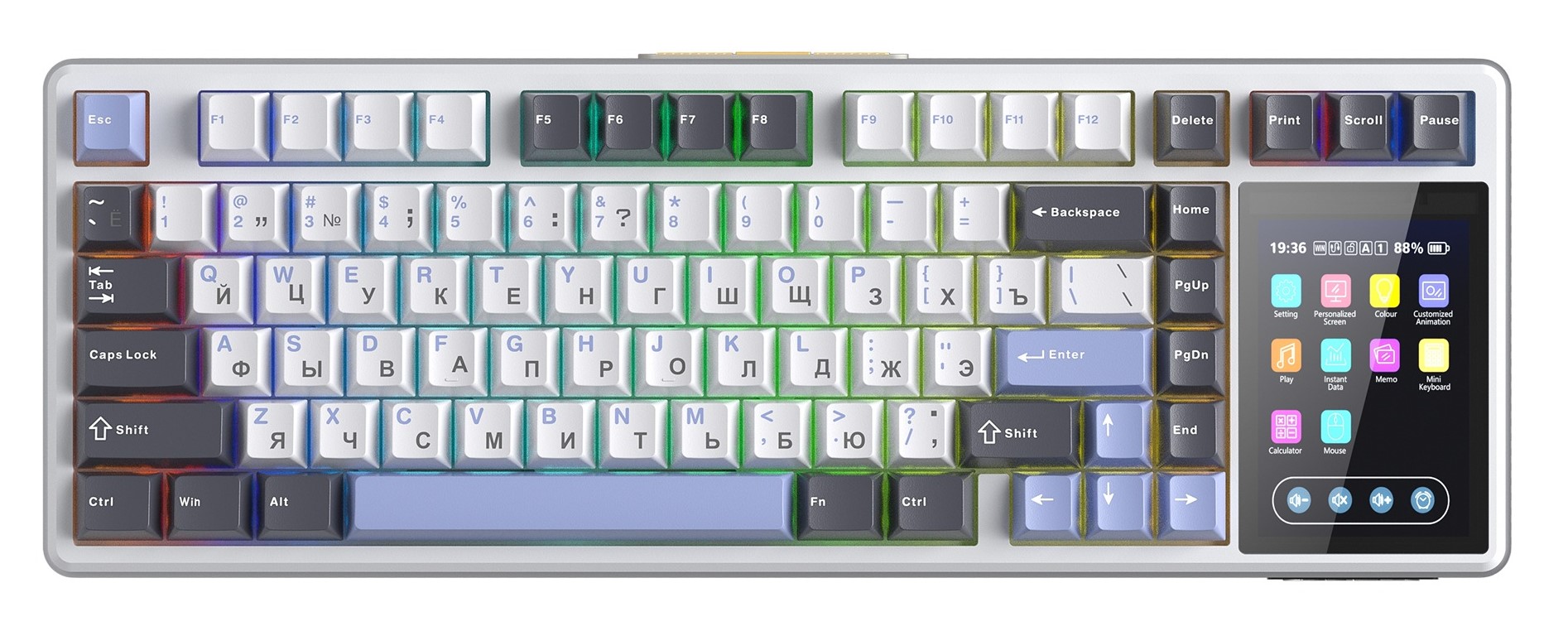 Клавиатура AULA L99 Star Vector свитчи, Бело-серо-синяя