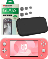 Nintendo Switch Lite 32GB (кораллово-розовый) + 6 накладок на стики + Пленка для экрана + Чехол