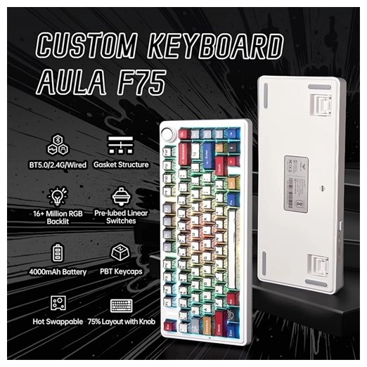 Клавиатура AULA F75 Comic Keycap Reaper свитчи