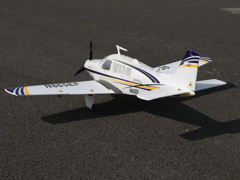 Радиоуправляемая модель самолет Top RC ST Beechcraft Bonanza A36 фиолетовый 1280мм (шасси) PNP (top086B)