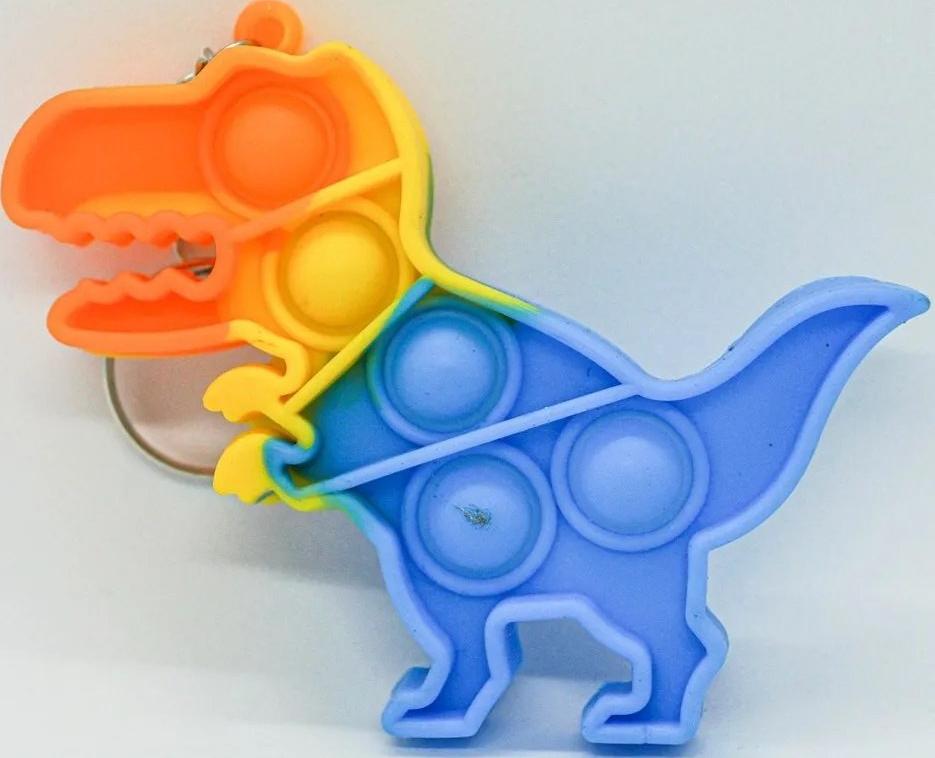 Брелок-игрушка POP IT Динозавр (6х9см) антистресс (тактильная, сенсорная)