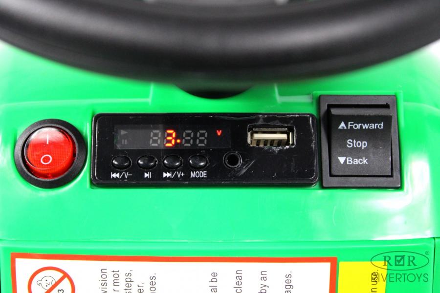 Детский электромобиль RiverToys трактор-погрузчик T333TT зеленый