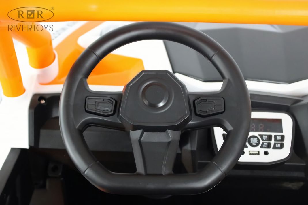 Детский электромобиль X707XX бело-оранжевый