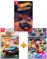 ИгроПак для Nintendo Switch: Mario Kart 8 Deluxe + Garfield Kart: Furious Racing + Hot Wheels Unleashed