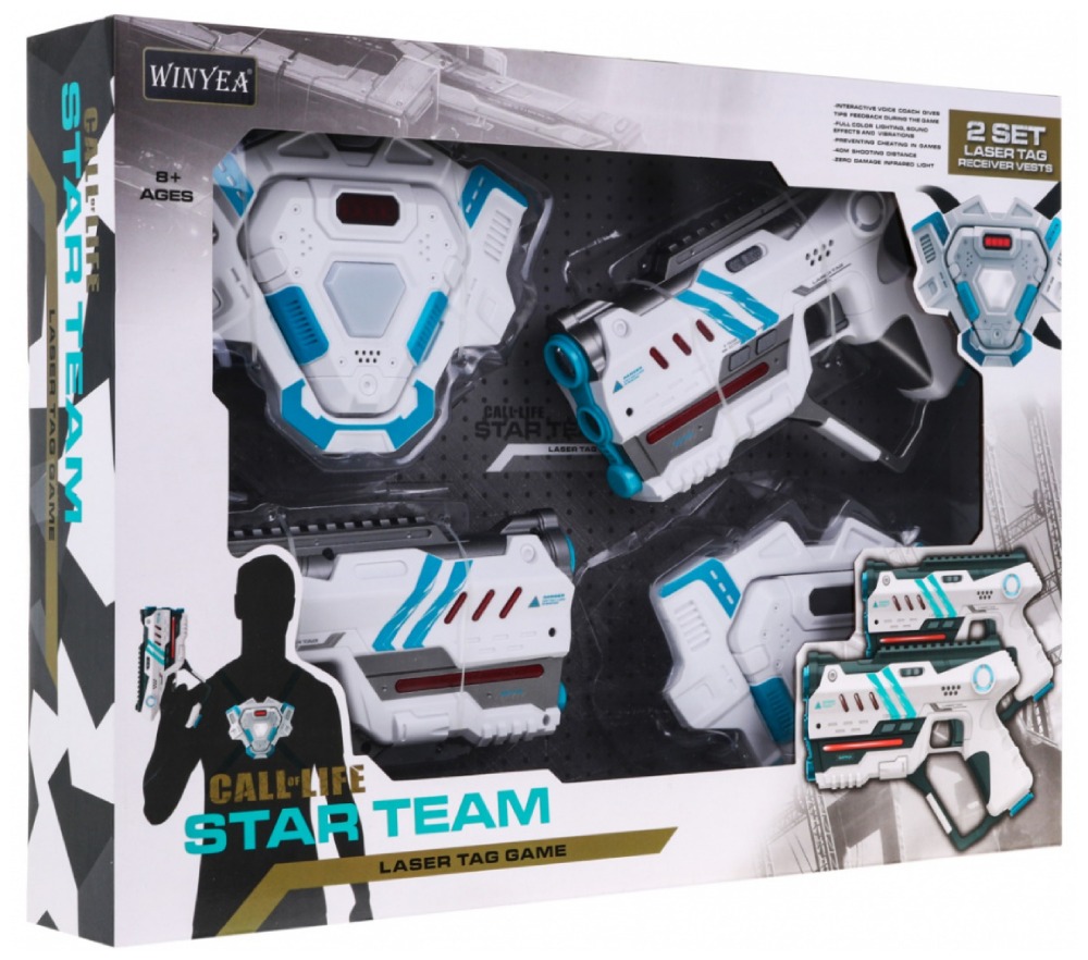 Набор для лазертага Call of Life Star-Team (2 бластера + 2 жилета), Wineya W7008DV/W