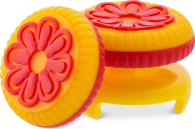 2 низкие + 1 высокая накладки на стики Honey для DualSense PS5 (желтые)