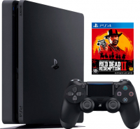 Sony PlayStation 4 Slim (1TB) (PS4, CUH-2208B) + игра Red Dead Redemption 2