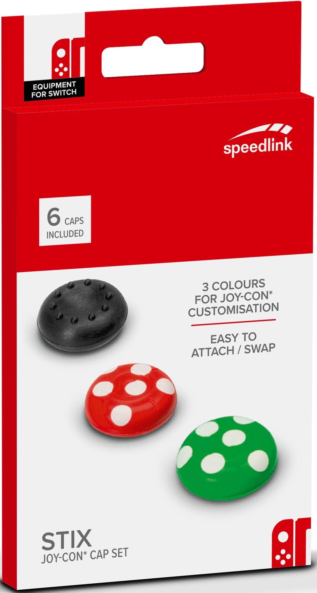 6 накладок на стики для контроллеров Joy-Con (цветные) Nintendo Switch