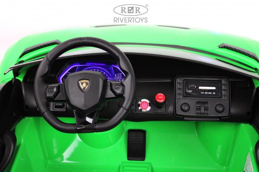 Детский электромобиль RiverToys Lamborghini Aventador SVJ (A111MP) зеленый
