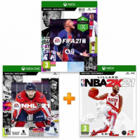 ИгроПак для XBOX One: FIFA 21 + NHL 21 + NBA 2K21