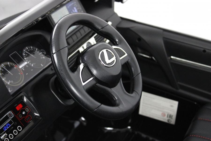 Детский электромобиль RiverToys Lexus LX570 (Y555YY) черный глянец