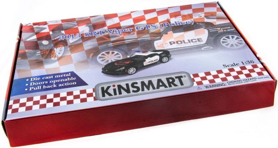 Машина Kinsmart 1:40 SRT Viper Police в асс. инерция (1/12шт.) б/к, KT5363DP