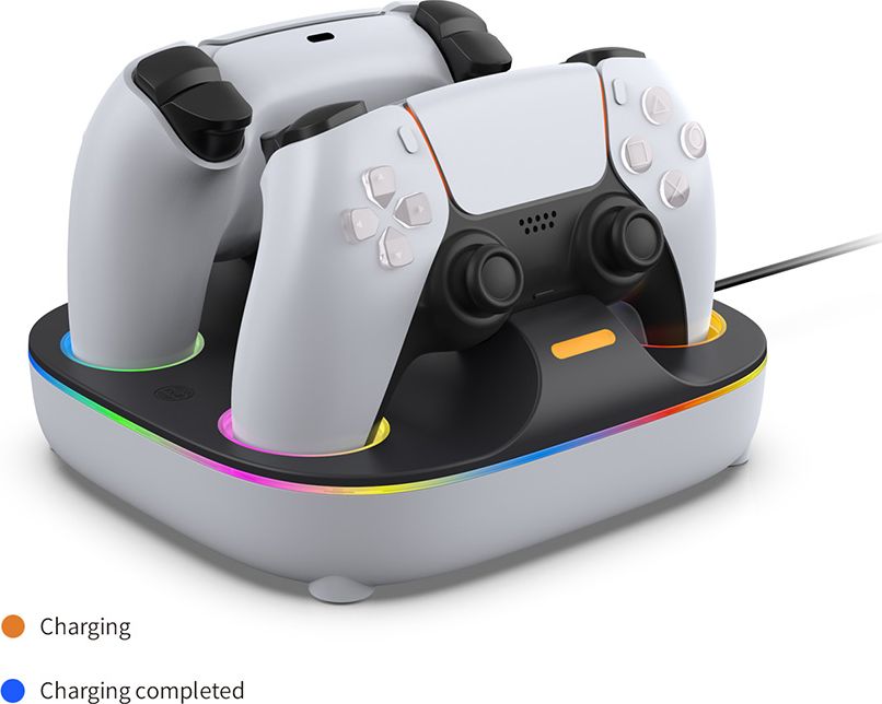 Зарядная станция DOBE для 2-х геймпадов Sony Dualsense (белая) (TP5-35115)