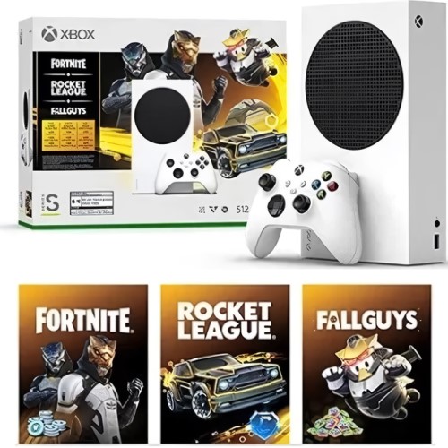 Microsoft Xbox Series S Robot White Glided Hunter Bundle (Fortnite + Rocket League + Fall Guys)