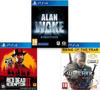 ИгроПак для PS4: Ведьмак 3: Дикая охота. Издание "Игра года" + Red Dead Redemption 2 (RDR 2) + Alan Wake Remastered