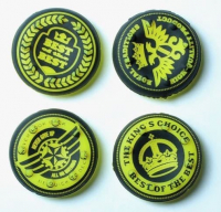 4 низкие накладки на стики геймпада Royal (чёрно-жёлтые)