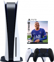 Sony PlayStation 5 (PS5, CFI-1216A, EU) + 2-й геймпад (чёрная полночь) + игра FIFA 22