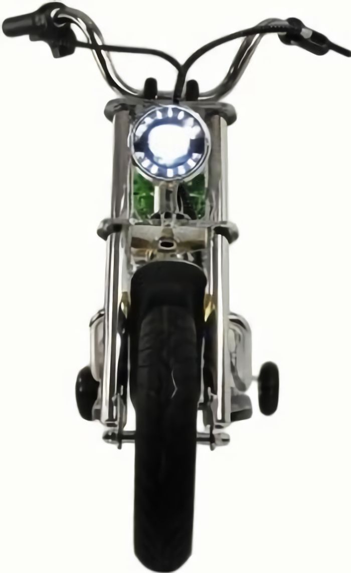 Детский электромотоцикл M777ML-B зеленый хром