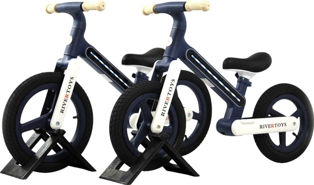 Детский беговел RiverToys (HB-003) сине-(белый)
