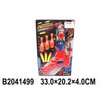 Пистолет со светом, с мягкими пулями и кеглями, с аксесс. на карт., B2041499