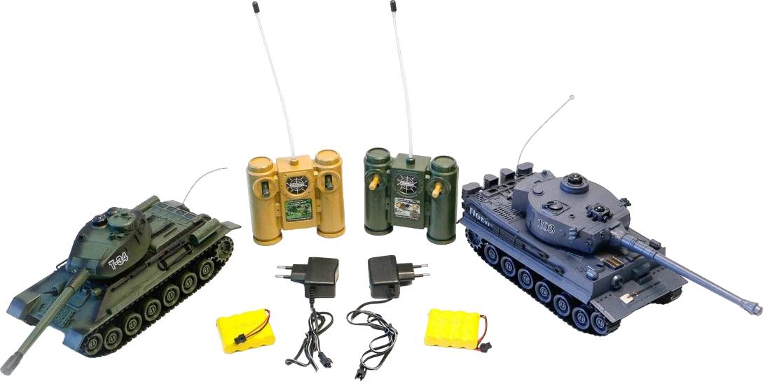 Радиоуправляемый танковый бой Zegan «Русский Т34» и «Немецкий Tiger» 1к28 ( ZEG-99824)
