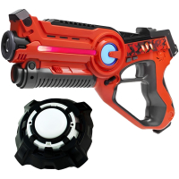 Игровой набор лазертаг пистолет и мишень на батарейках (красный), Wineya  W7001U-Red