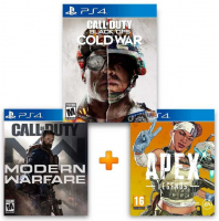 ИгроПак для PS4: Call of Duty: Black Ops Cold War + Call of Duty: Modern Warfare 2019 + Apex Legends Lifeline Edition