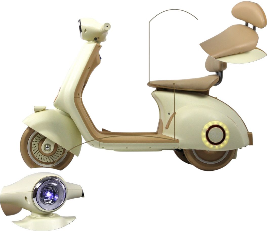 Детский электроскутер RiverToys (K444PX-A-BEIGE) бежевый