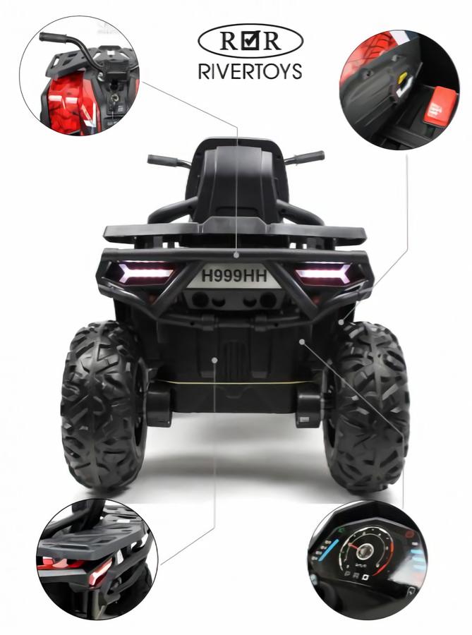 Детский электроквадроцикл RiverToys H999HH красный Spider