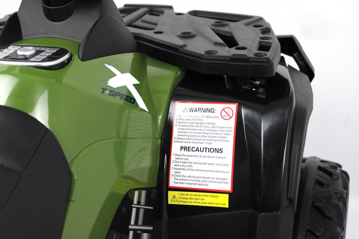 Детский электроквадроцикл RiverToys T001TT 4WD зеленый