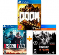 ИгроПак для PS4: Resident Evil 2 Remake + Doom + Dying Light: The Following Enhanced Edition