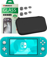 Nintendo Switch Lite 32GB (Бирюзовый) +  6 накладок на стики + Пленка для экрана + Чехол