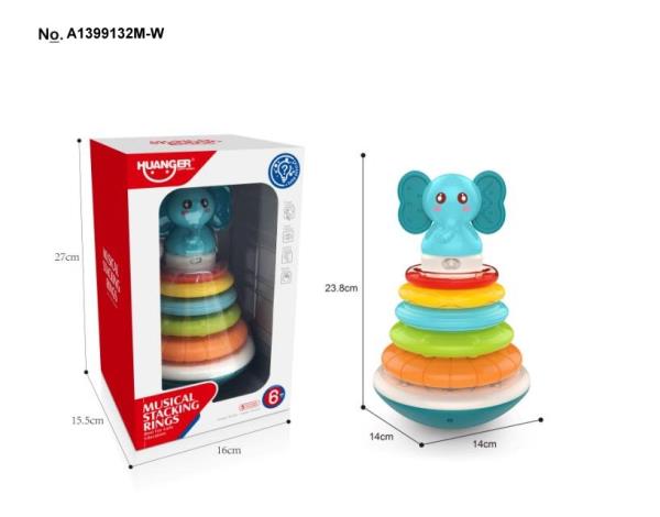 Игра обучающая пирамидка на бат. свет+звук в кор. в кор.12шт A1399132M-W