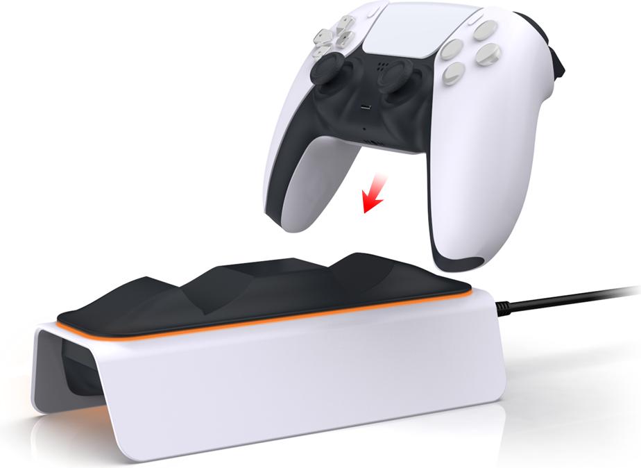 Зарядная станция DOBE для 2-х геймпадов Sony Dualsense RGB (белая) (TP5-0521S)