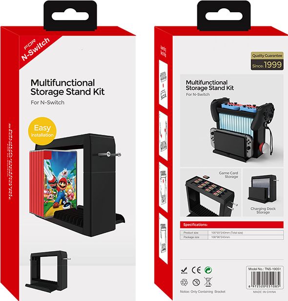 Стеллаж для хранения DOBE для Nintendo Switch (черный) (TNS-19051)