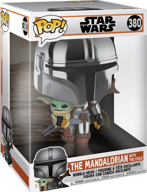 Фигурка Funko POP! Bobble: Star Wars: Mandalorian: Mandalorian with Child Chrome 10 (49931)
