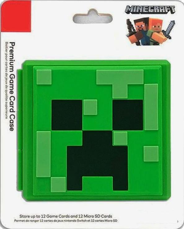 Кейс HORI на 12 игровых карт + 12 microSD Minecraft (зелёный) для Nintendo Switch