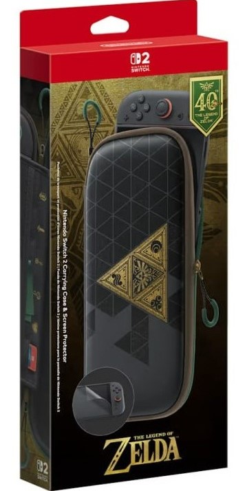 Фирменный чехол + плёнка на экран для Nintendo Switch 2 The Legend of Zelda - 40th Anniversary Editi