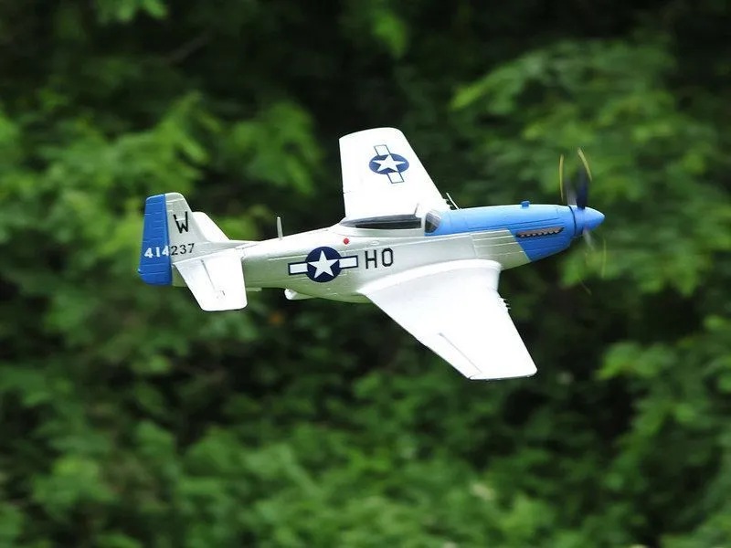 Радиоуправляемая модель самолет Top RC top018D P-51D Pro синий 750мм flight controller PNP
