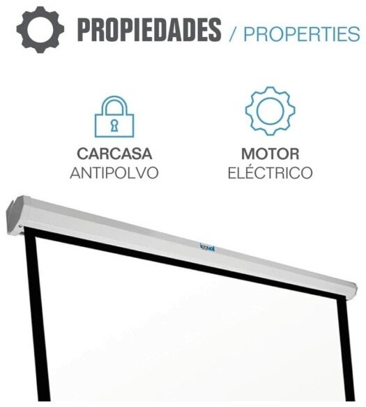 (EU) Аксессуар для проектора Iggual PSIPS184 (электрический рулонный экран 16:9, 84", матовый) , Белый