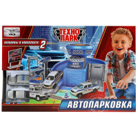 Игрушка пластик UAZ автопарковка+2 машин.., 2 эт., гар., лифт, заправ.,кор. Технопарк в кор.2*18шт 2103I143-R